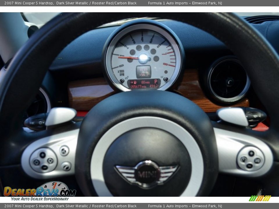 2007 Mini Cooper S Hardtop Dark Silver Metallic / Rooster Red/Carbon Black Photo #22