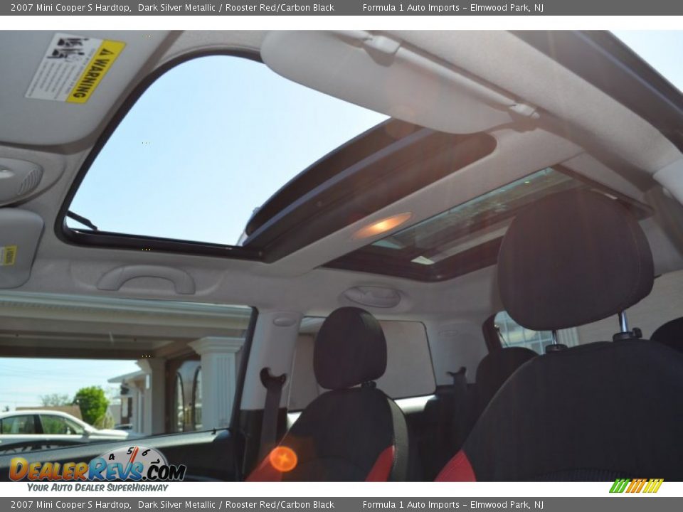 2007 Mini Cooper S Hardtop Dark Silver Metallic / Rooster Red/Carbon Black Photo #23