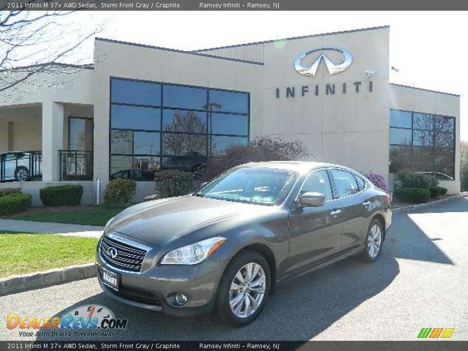 2011 Infiniti M 37x AWD Sedan Storm Front Gray / Graphite Photo #2