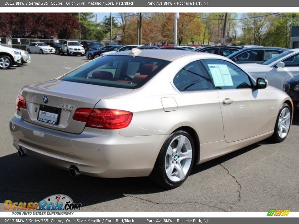 2013 BMW 3 Series 335i Coupe Orion Silver Metallic / Coral Red/Black Photo #5