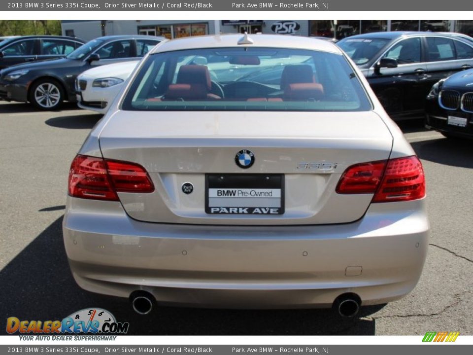 2013 BMW 3 Series 335i Coupe Orion Silver Metallic / Coral Red/Black Photo #6