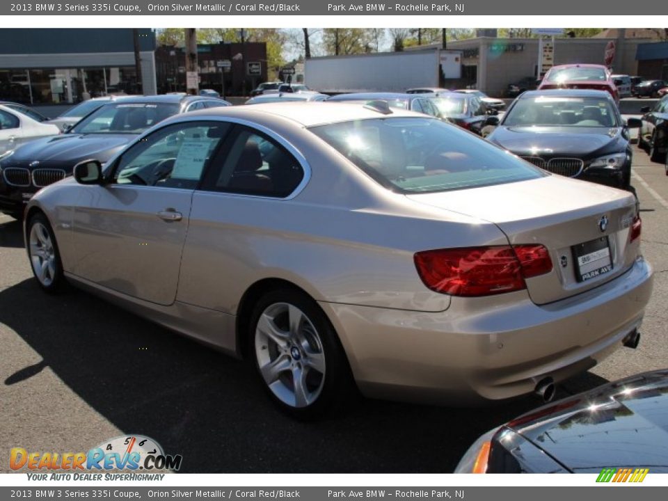 2013 BMW 3 Series 335i Coupe Orion Silver Metallic / Coral Red/Black Photo #7