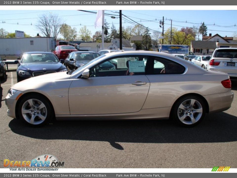2013 BMW 3 Series 335i Coupe Orion Silver Metallic / Coral Red/Black Photo #8