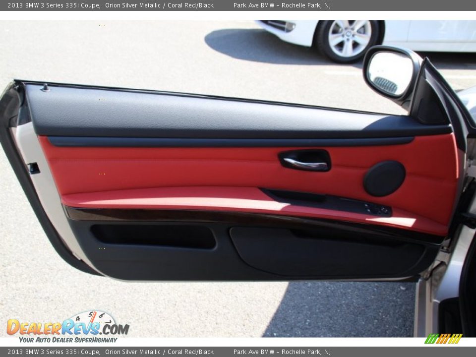 2013 BMW 3 Series 335i Coupe Orion Silver Metallic / Coral Red/Black Photo #9