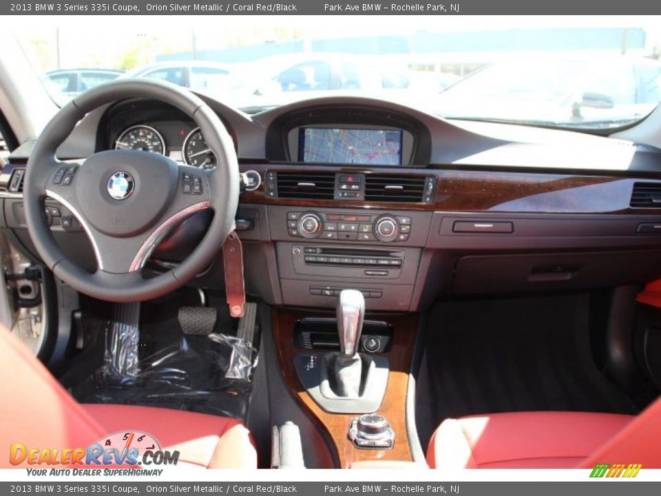 2013 BMW 3 Series 335i Coupe Orion Silver Metallic / Coral Red/Black Photo #13
