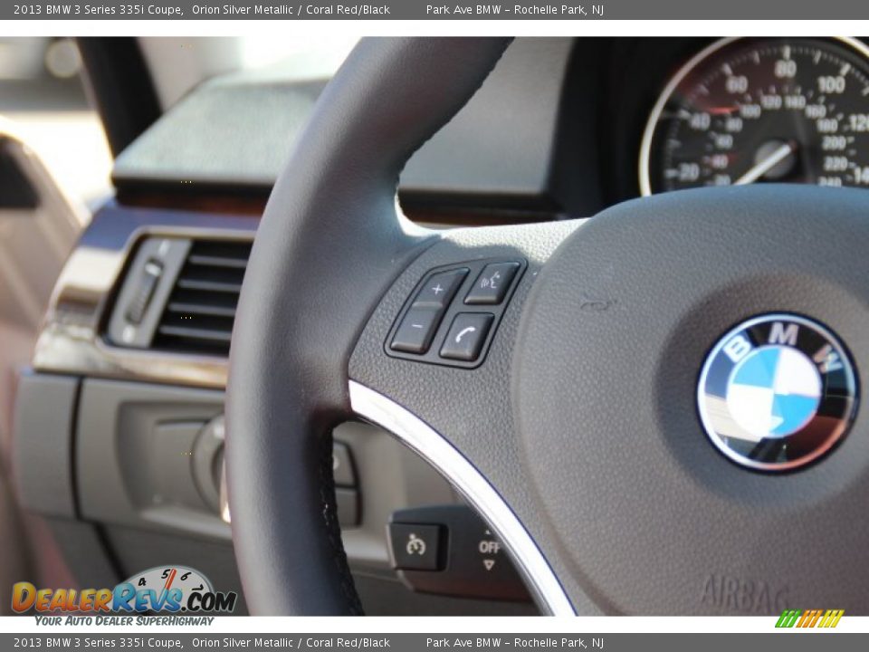 2013 BMW 3 Series 335i Coupe Orion Silver Metallic / Coral Red/Black Photo #17