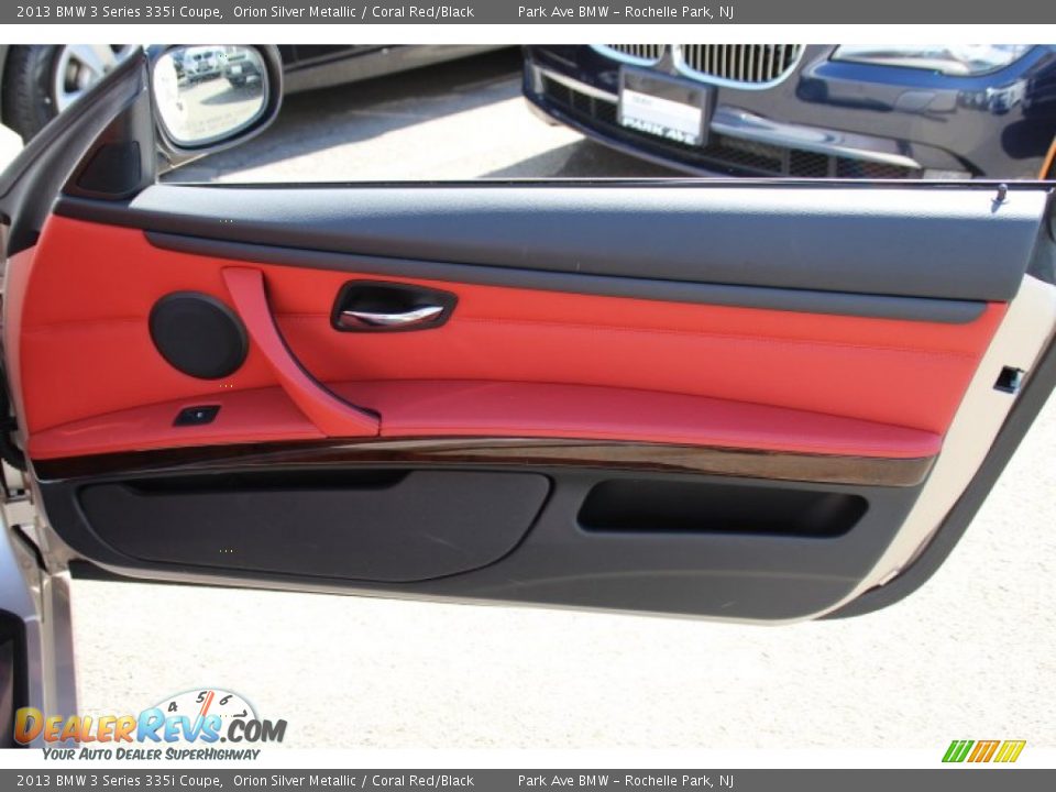 2013 BMW 3 Series 335i Coupe Orion Silver Metallic / Coral Red/Black Photo #23