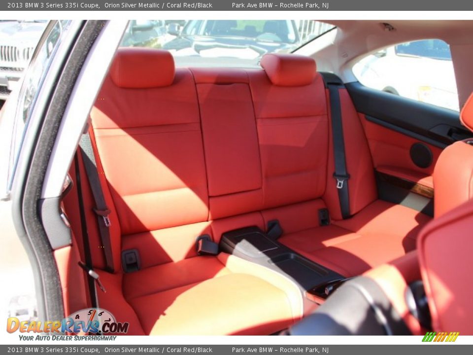 2013 BMW 3 Series 335i Coupe Orion Silver Metallic / Coral Red/Black Photo #24