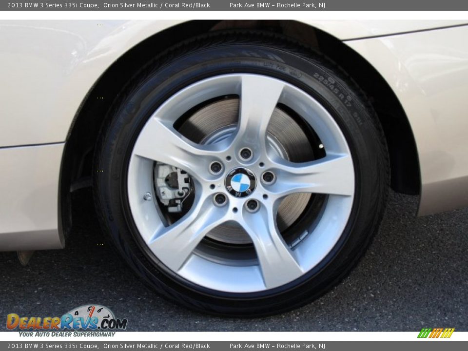 2013 BMW 3 Series 335i Coupe Orion Silver Metallic / Coral Red/Black Photo #30