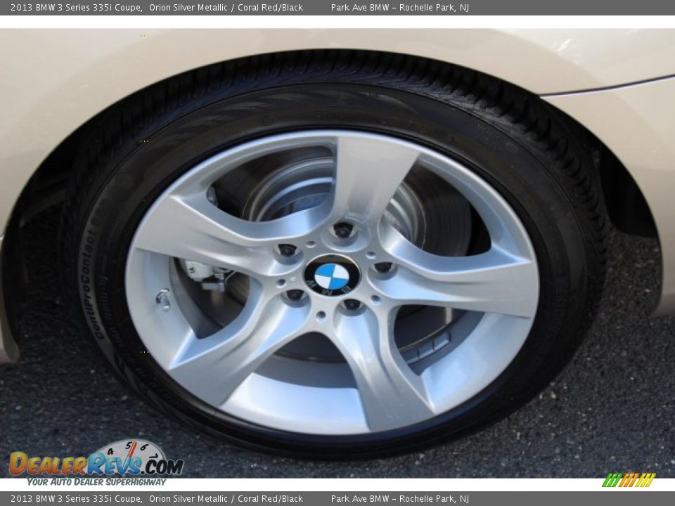 2013 BMW 3 Series 335i Coupe Orion Silver Metallic / Coral Red/Black Photo #31