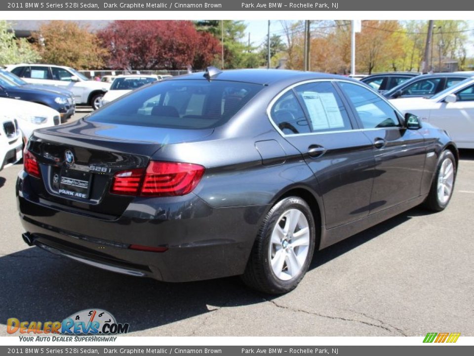 2011 BMW 5 Series 528i Sedan Dark Graphite Metallic / Cinnamon Brown Photo #5