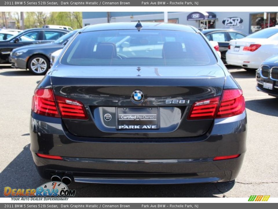 2011 BMW 5 Series 528i Sedan Dark Graphite Metallic / Cinnamon Brown Photo #6