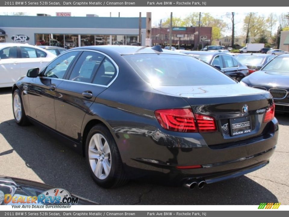 2011 BMW 5 Series 528i Sedan Dark Graphite Metallic / Cinnamon Brown Photo #7