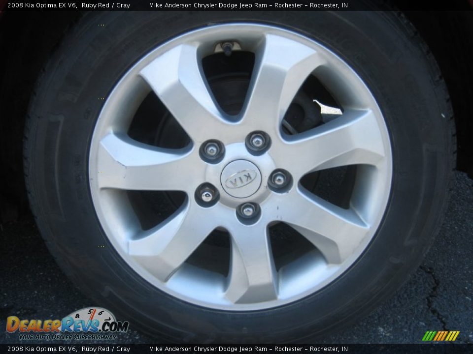 2008 Kia Optima EX V6 Ruby Red / Gray Photo #6
