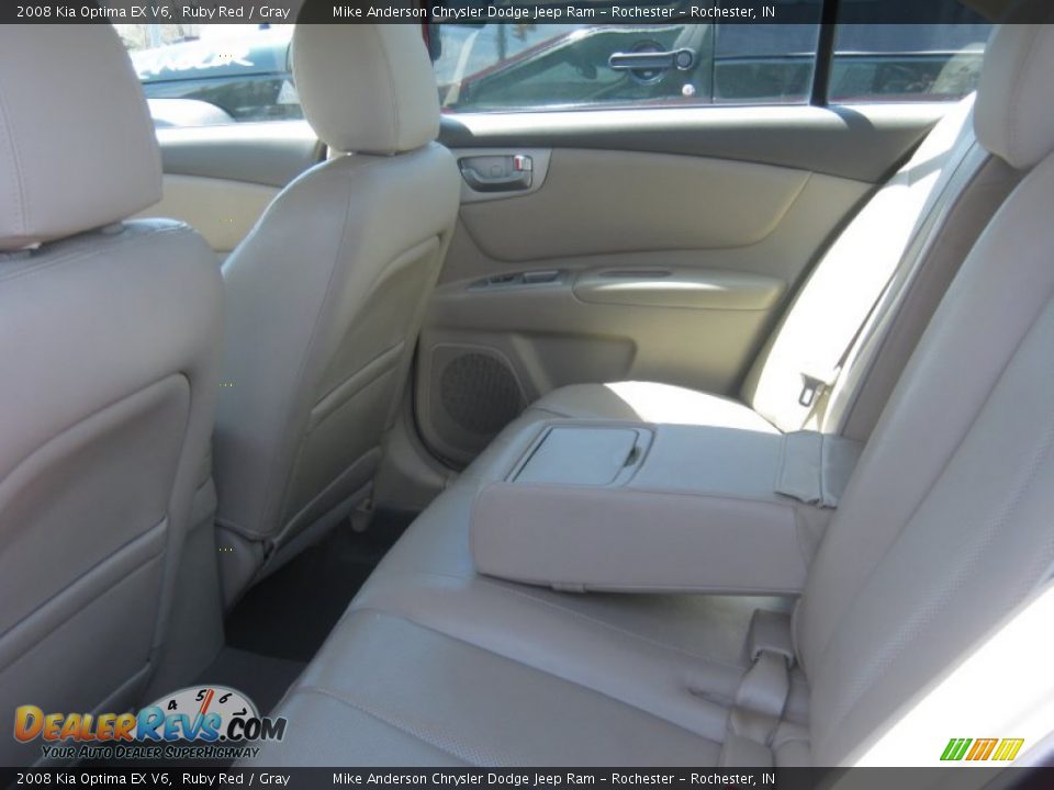 2008 Kia Optima EX V6 Ruby Red / Gray Photo #7