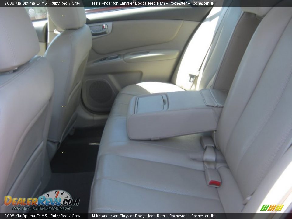 2008 Kia Optima EX V6 Ruby Red / Gray Photo #8