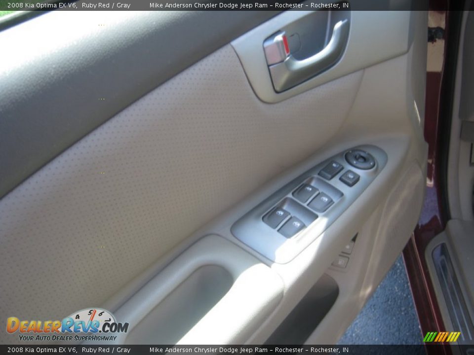 2008 Kia Optima EX V6 Ruby Red / Gray Photo #9