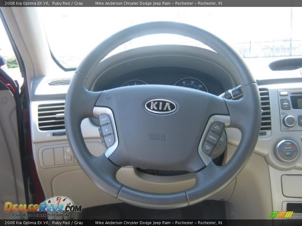 2008 Kia Optima EX V6 Ruby Red / Gray Photo #10