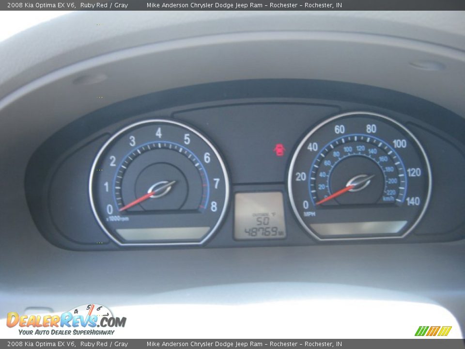 2008 Kia Optima EX V6 Ruby Red / Gray Photo #11