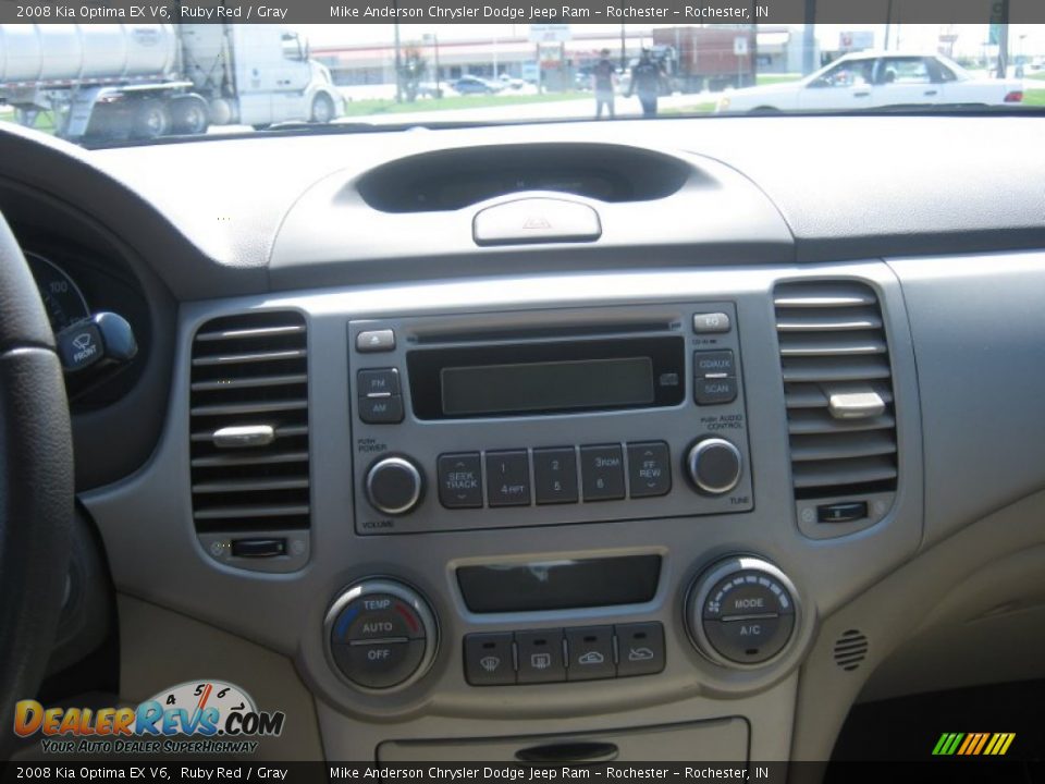 2008 Kia Optima EX V6 Ruby Red / Gray Photo #12