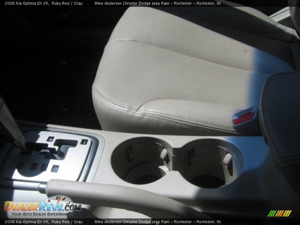2008 Kia Optima EX V6 Ruby Red / Gray Photo #14