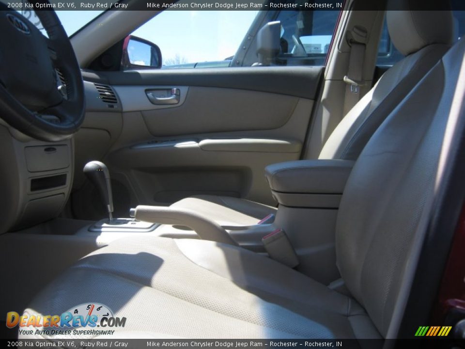 2008 Kia Optima EX V6 Ruby Red / Gray Photo #16