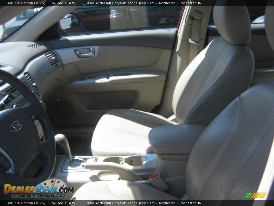 2008 Kia Optima EX V6 Ruby Red / Gray Photo #17