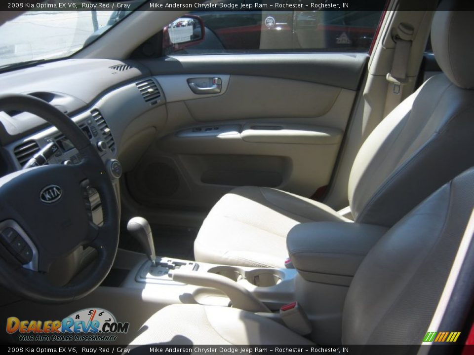 2008 Kia Optima EX V6 Ruby Red / Gray Photo #18