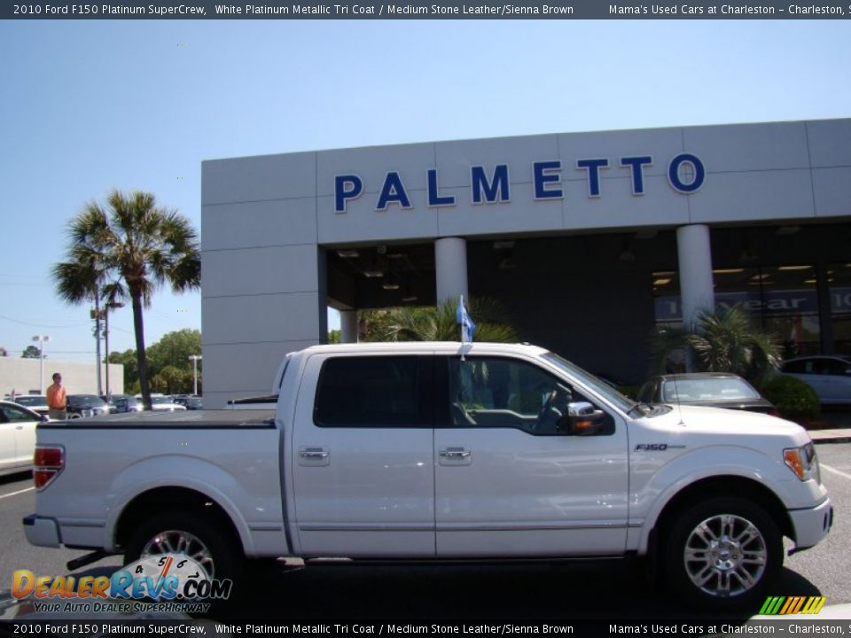 2010 Ford F150 Platinum SuperCrew White Platinum Metallic Tri Coat / Medium Stone Leather/Sienna Brown Photo #1