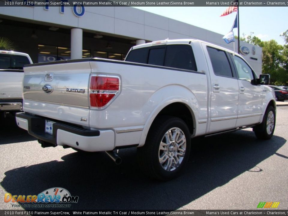 2010 Ford F150 Platinum SuperCrew White Platinum Metallic Tri Coat / Medium Stone Leather/Sienna Brown Photo #8