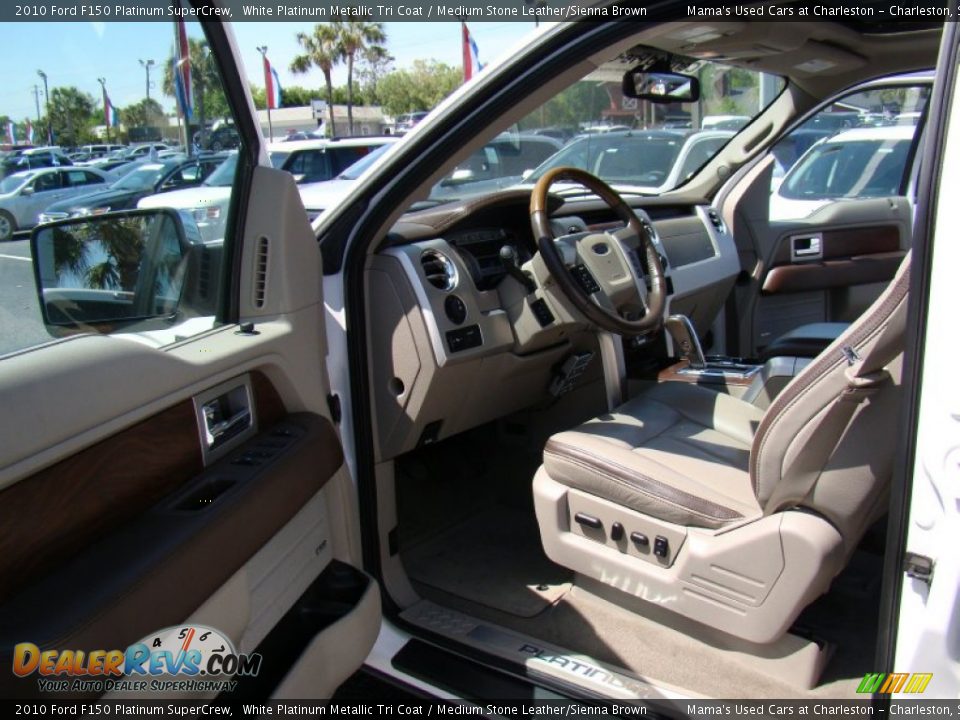 2010 Ford F150 Platinum SuperCrew White Platinum Metallic Tri Coat / Medium Stone Leather/Sienna Brown Photo #9