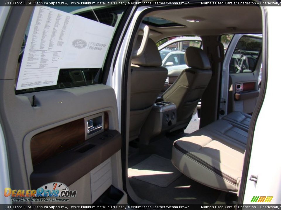 2010 Ford F150 Platinum SuperCrew White Platinum Metallic Tri Coat / Medium Stone Leather/Sienna Brown Photo #11