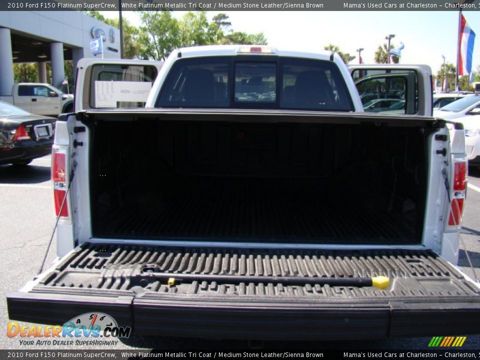 2010 Ford F150 Platinum SuperCrew White Platinum Metallic Tri Coat / Medium Stone Leather/Sienna Brown Photo #13