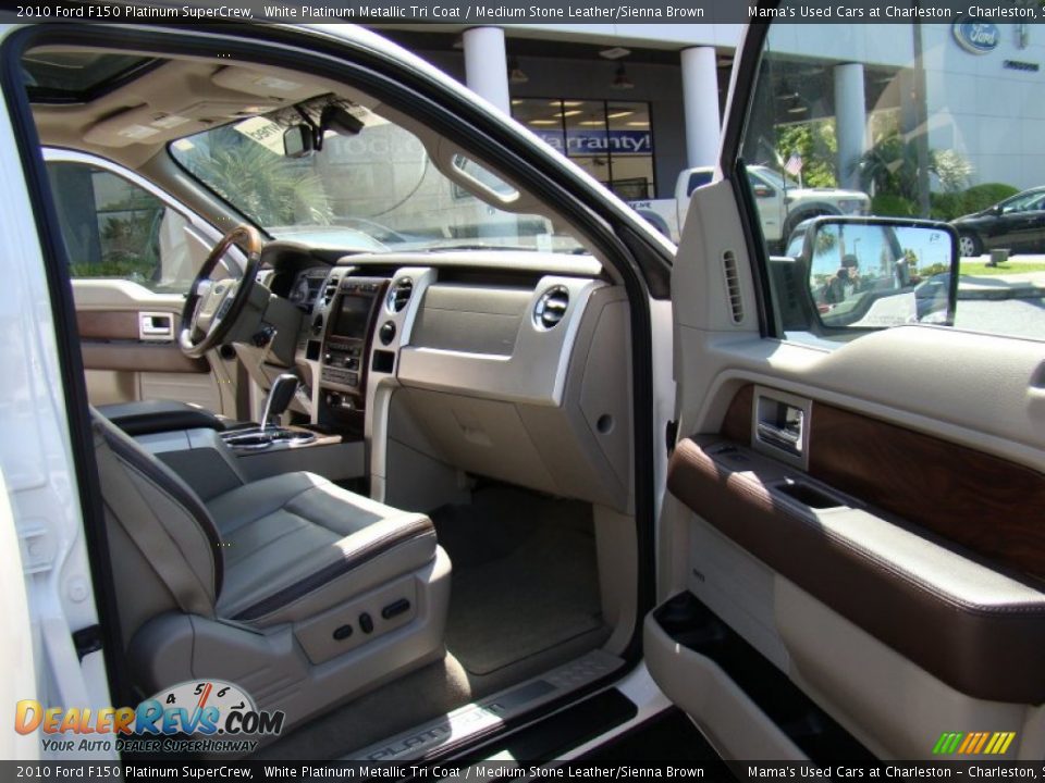2010 Ford F150 Platinum SuperCrew White Platinum Metallic Tri Coat / Medium Stone Leather/Sienna Brown Photo #16