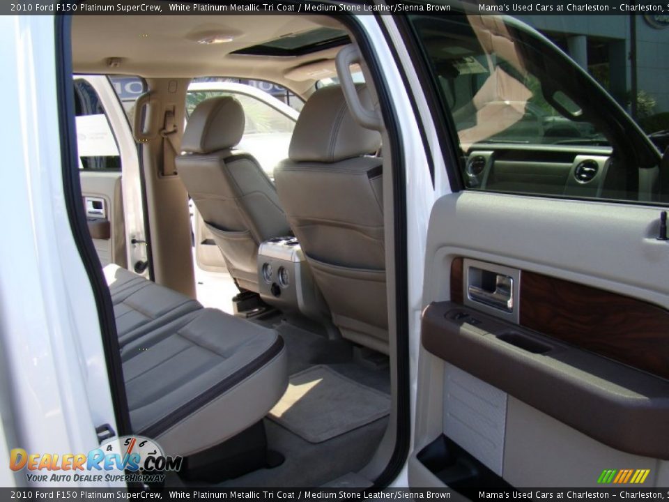 2010 Ford F150 Platinum SuperCrew White Platinum Metallic Tri Coat / Medium Stone Leather/Sienna Brown Photo #18