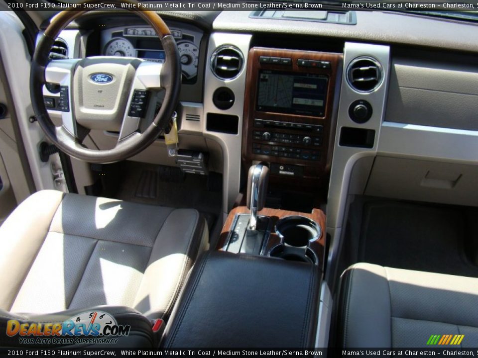 2010 Ford F150 Platinum SuperCrew White Platinum Metallic Tri Coat / Medium Stone Leather/Sienna Brown Photo #19