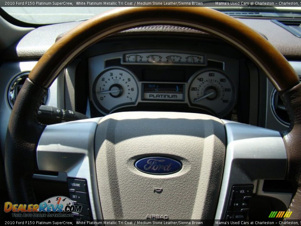 2010 Ford F150 Platinum SuperCrew White Platinum Metallic Tri Coat / Medium Stone Leather/Sienna Brown Photo #24