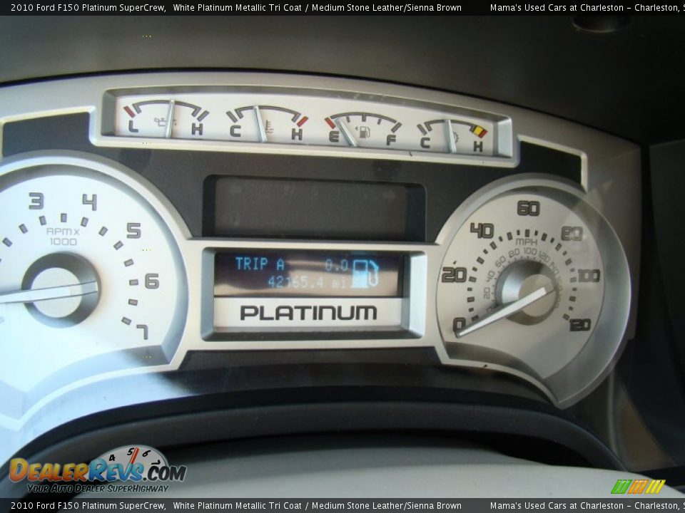 2010 Ford F150 Platinum SuperCrew White Platinum Metallic Tri Coat / Medium Stone Leather/Sienna Brown Photo #27