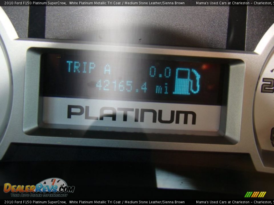 2010 Ford F150 Platinum SuperCrew White Platinum Metallic Tri Coat / Medium Stone Leather/Sienna Brown Photo #28