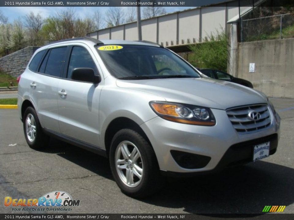 2011 Hyundai Santa Fe GLS AWD Moonstone Silver / Gray Photo #3