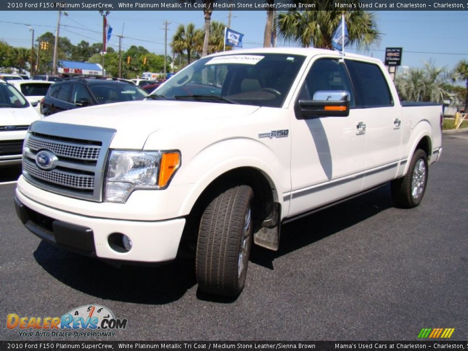 2010 Ford F150 Platinum SuperCrew White Platinum Metallic Tri Coat / Medium Stone Leather/Sienna Brown Photo #33