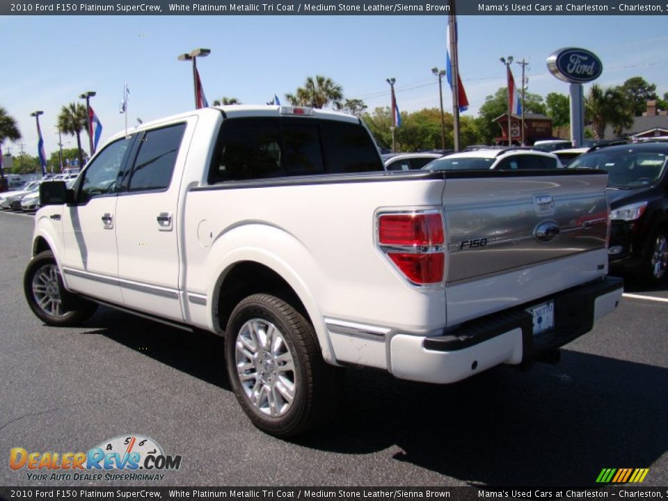 2010 Ford F150 Platinum SuperCrew White Platinum Metallic Tri Coat / Medium Stone Leather/Sienna Brown Photo #34