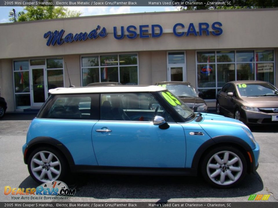 2005 Mini Cooper S Hardtop Electric Blue Metallic / Space Grey/Panther Black Photo #1