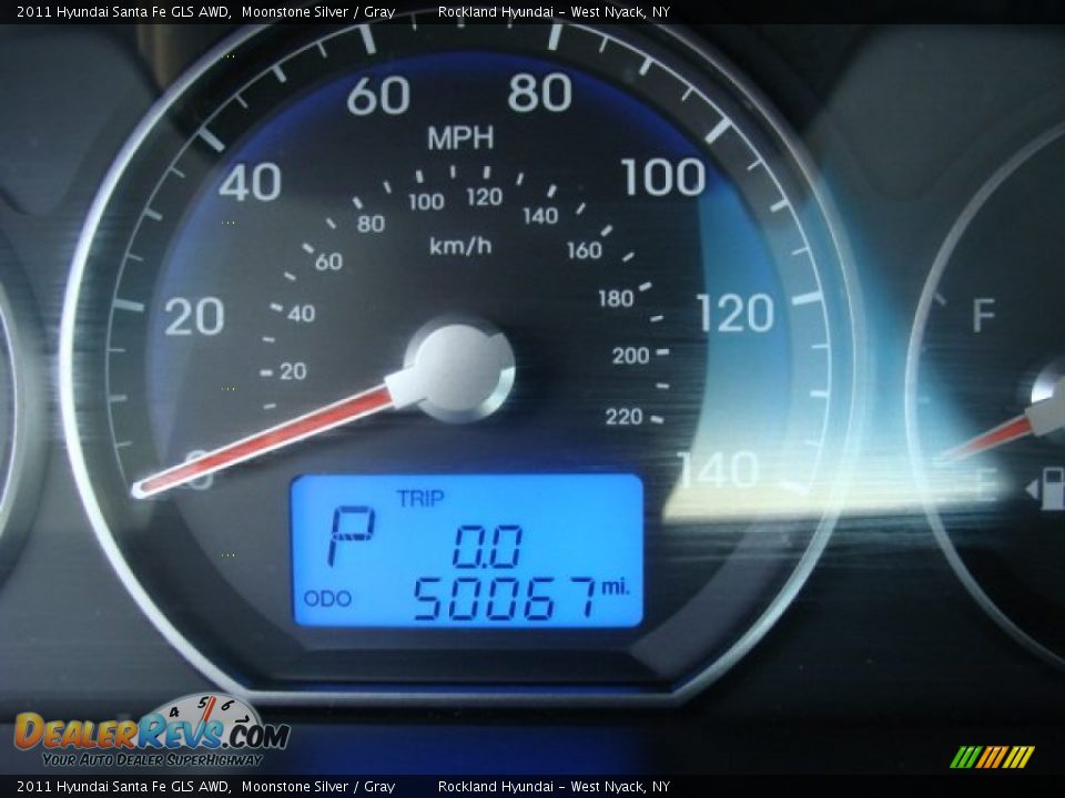 2011 Hyundai Santa Fe GLS AWD Moonstone Silver / Gray Photo #15