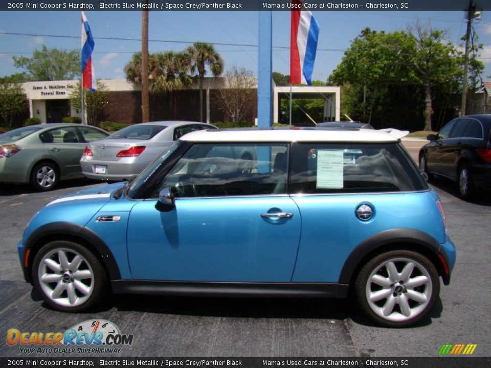2005 Mini Cooper S Hardtop Electric Blue Metallic / Space Grey/Panther Black Photo #5