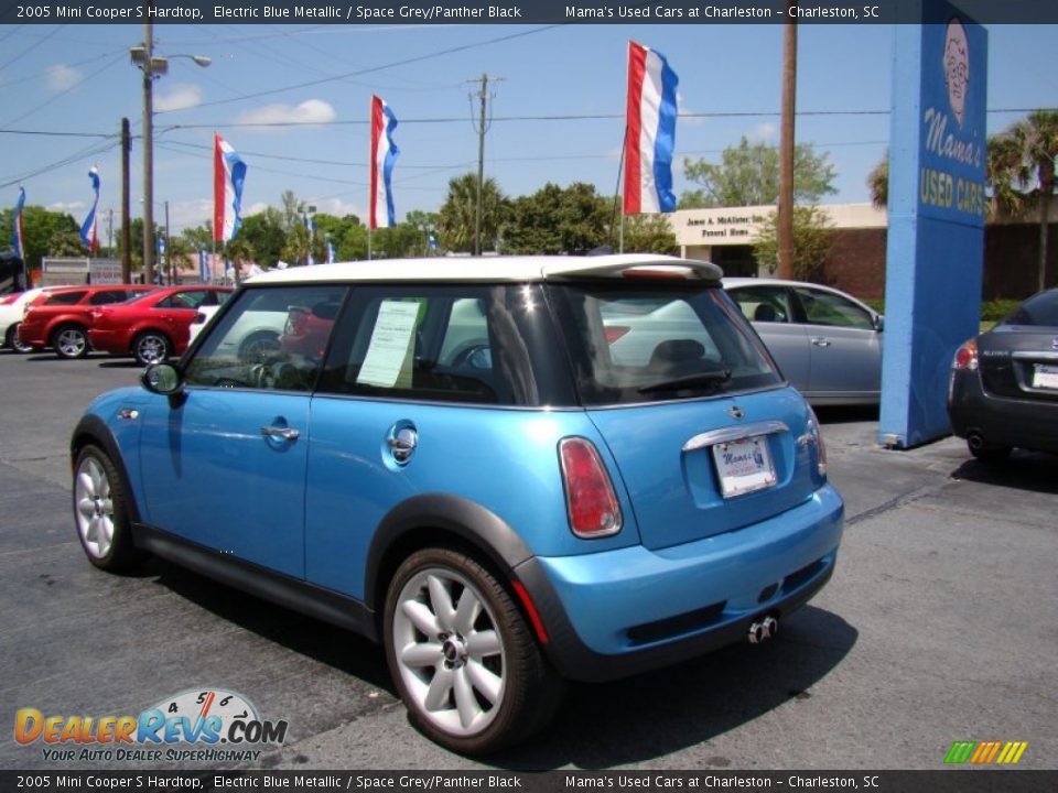 2005 Mini Cooper S Hardtop Electric Blue Metallic / Space Grey/Panther Black Photo #6