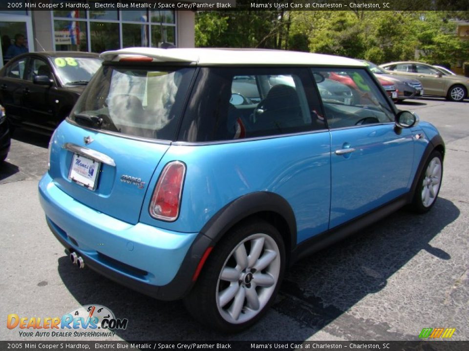 2005 Mini Cooper S Hardtop Electric Blue Metallic / Space Grey/Panther Black Photo #8