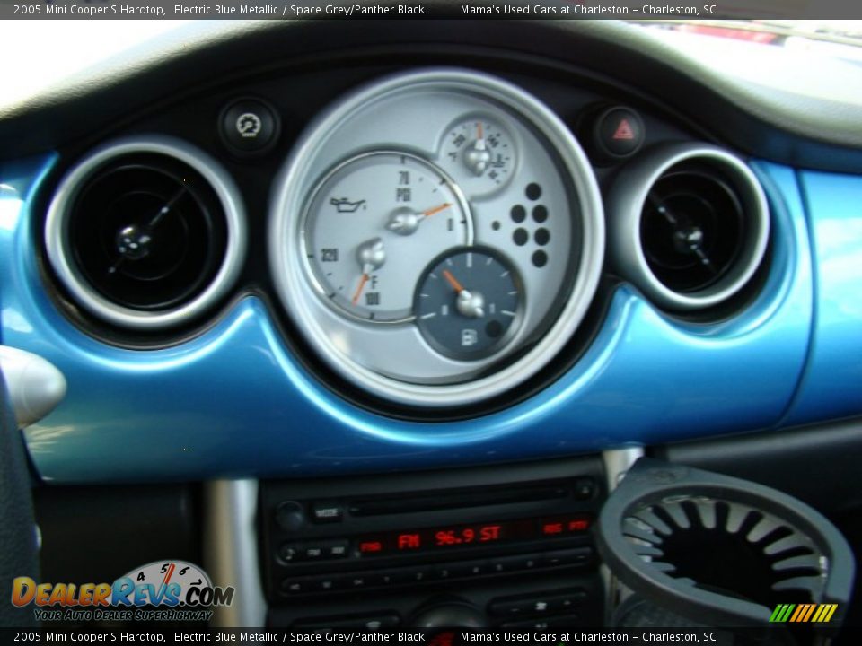 2005 Mini Cooper S Hardtop Electric Blue Metallic / Space Grey/Panther Black Photo #12