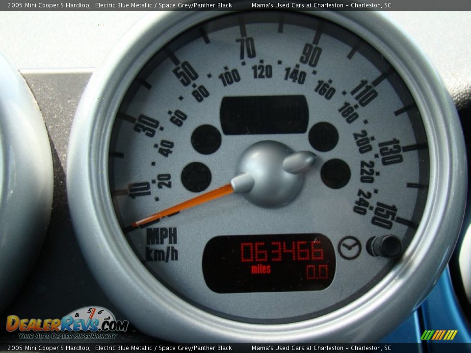 2005 Mini Cooper S Hardtop Electric Blue Metallic / Space Grey/Panther Black Photo #16