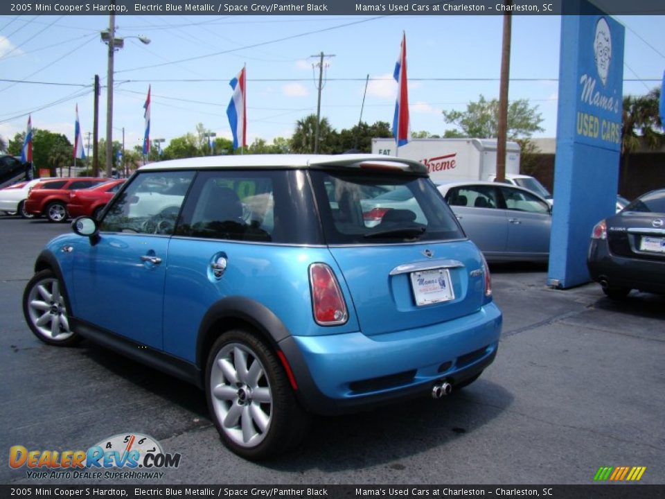 2005 Mini Cooper S Hardtop Electric Blue Metallic / Space Grey/Panther Black Photo #24
